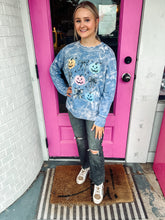 Load image into Gallery viewer, Colorful Pumpkin Bleached French Terry sweater