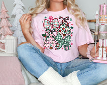 Load image into Gallery viewer, Pink plaid Christmas tree bow collage