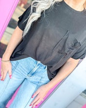 Load image into Gallery viewer, Oversized Ribbed Round Neck Short Sleeve Tee