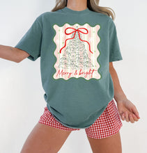 Load image into Gallery viewer, Merry & Bright tree stripes bow