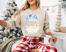 Load image into Gallery viewer, Blue vintage floral Santa