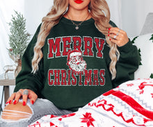 Load image into Gallery viewer, Merry Christmas distressed varsity