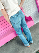 Load image into Gallery viewer, Beth mid rise straight leg cuff jeans