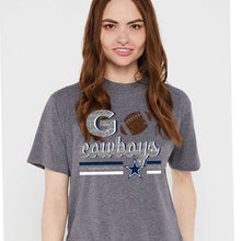 Load image into Gallery viewer, Go Cowboys faux glitter football design