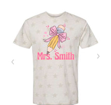 Load image into Gallery viewer, Pencil Bow Tee Custom word