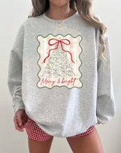 Load image into Gallery viewer, Merry & Bright tree stripes bow