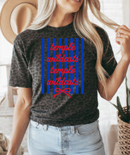 Load image into Gallery viewer, Temple wildcats stripe bow coquette