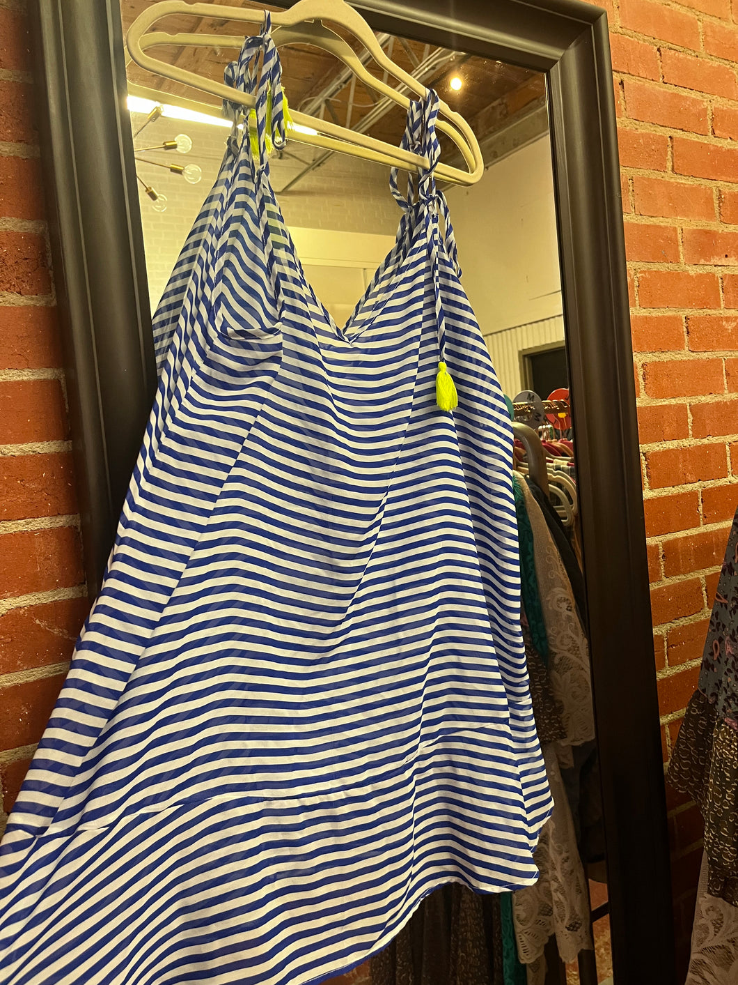 blue and white stripe No Boundaries Womens Tanks, 3XL