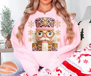 Pink leopard nutcracker