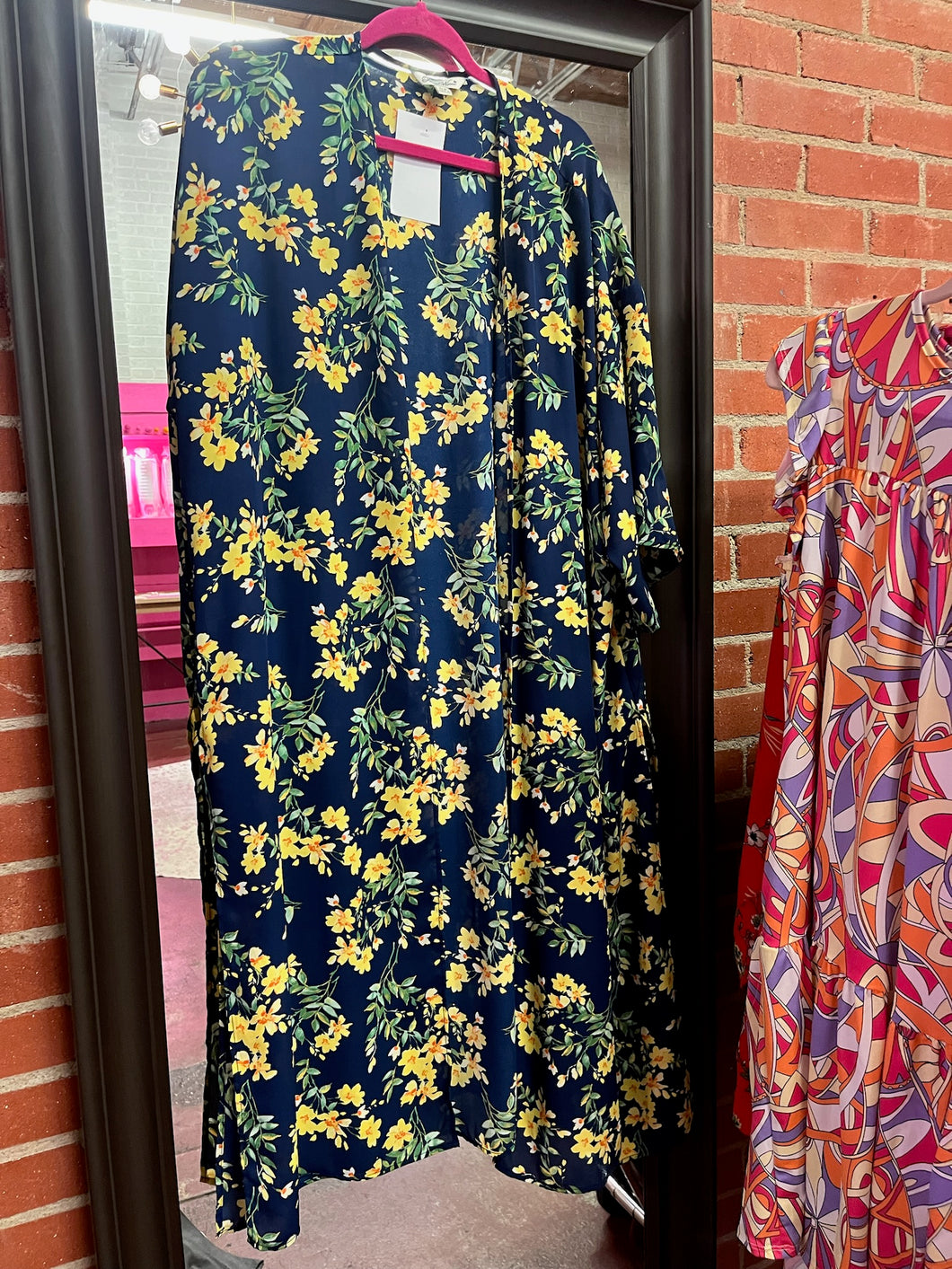 navy w/ yellow floral Pioneer Women Cardigan, S/M