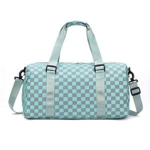 Checkered travel duffle