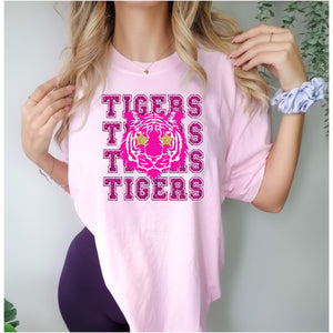 Tigers Pink Faux Glitter Design