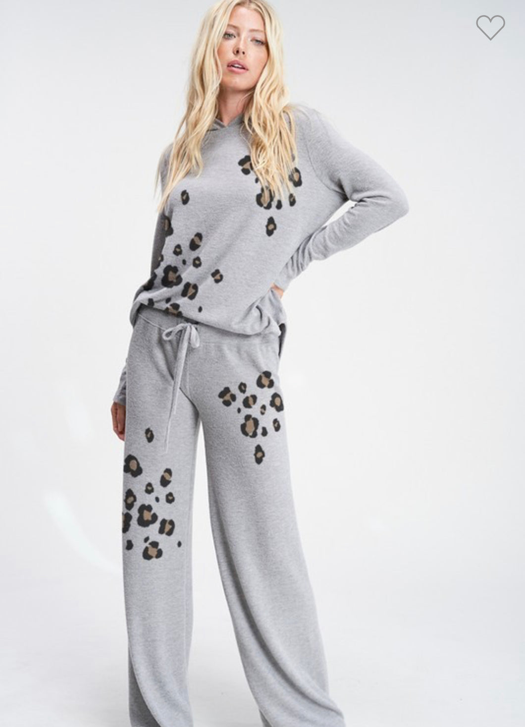 Gray Leopard Lounge Set