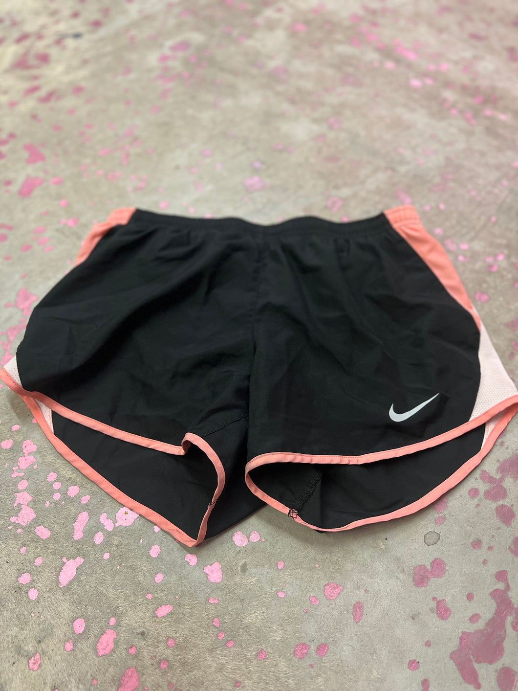 black/pink floral Nike Shorts, Small