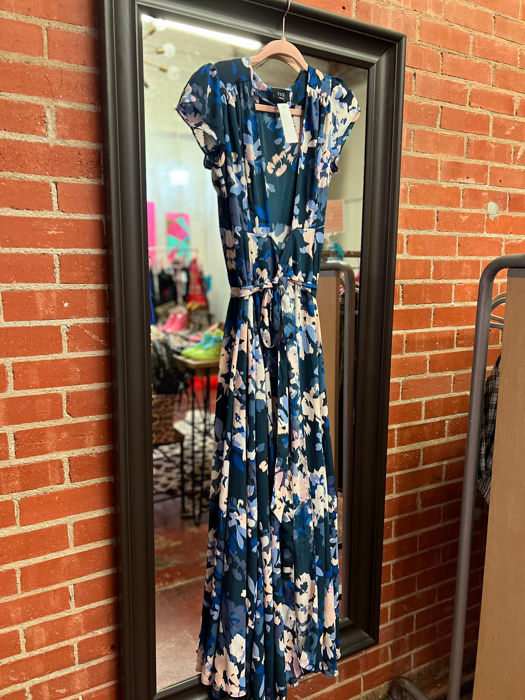 Blue Floral Vici Womens Dress, Small