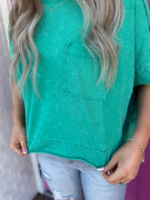 Load image into Gallery viewer, Acid wash pocket oversized crop tee
