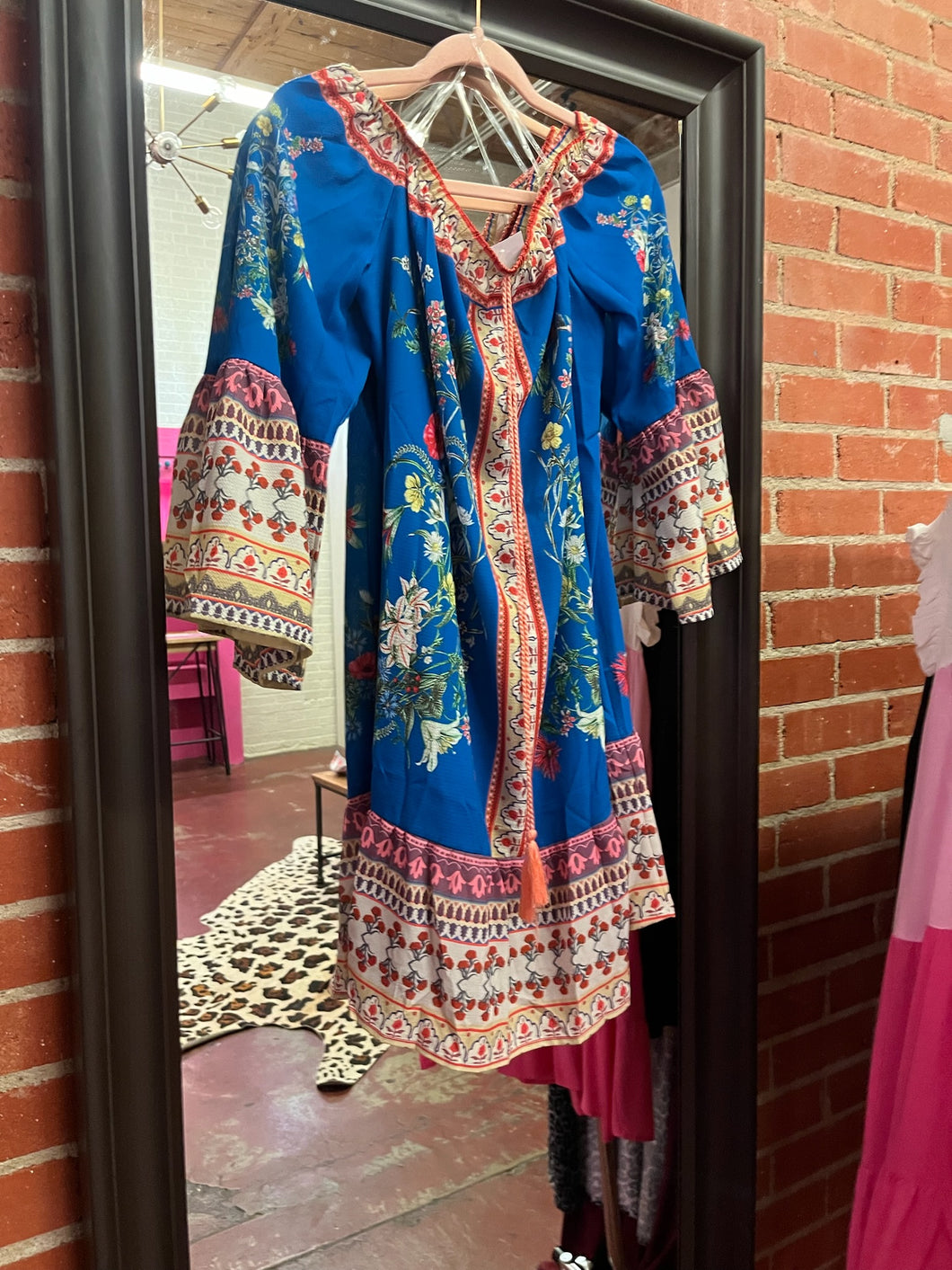 Teal/Blue multicolor Umgee Womens Dress, Medium