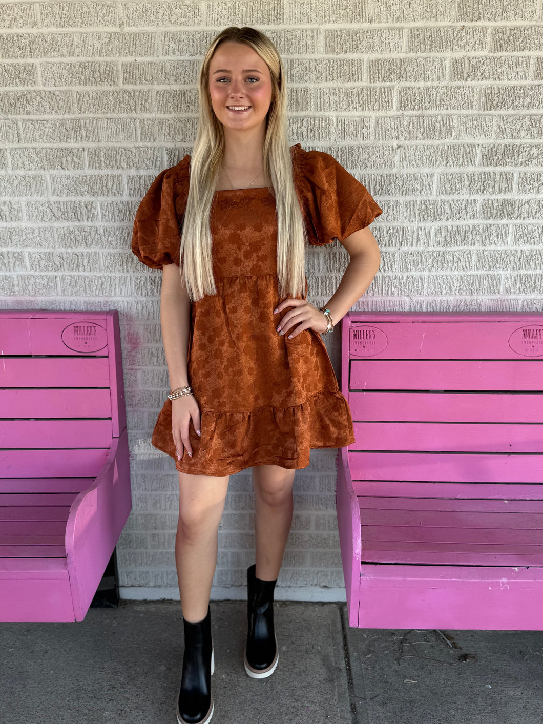 Square neck mini dress