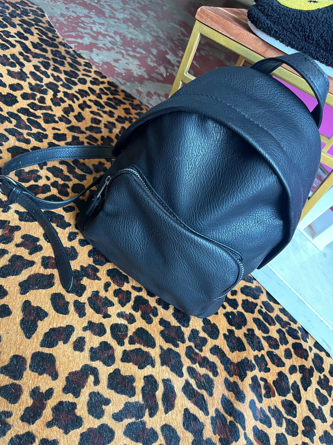 Black leather Universal Thread backpack, One Size