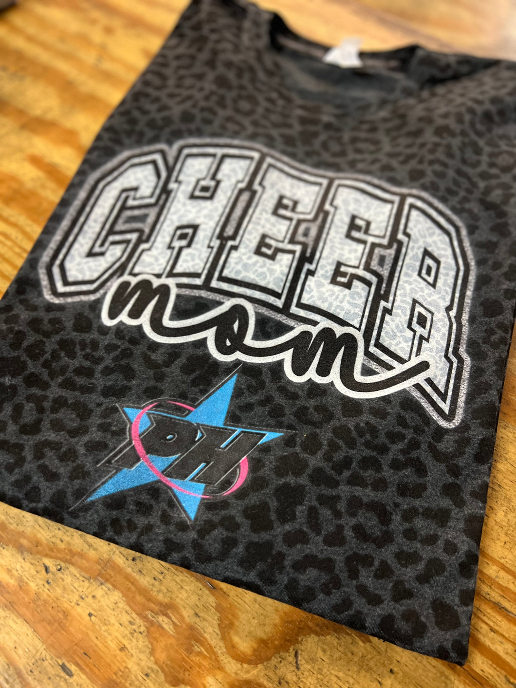 Powerhouse Cheer Designs- cheer mom leopard