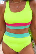 Load image into Gallery viewer, Shades of summer neon lime two piece
