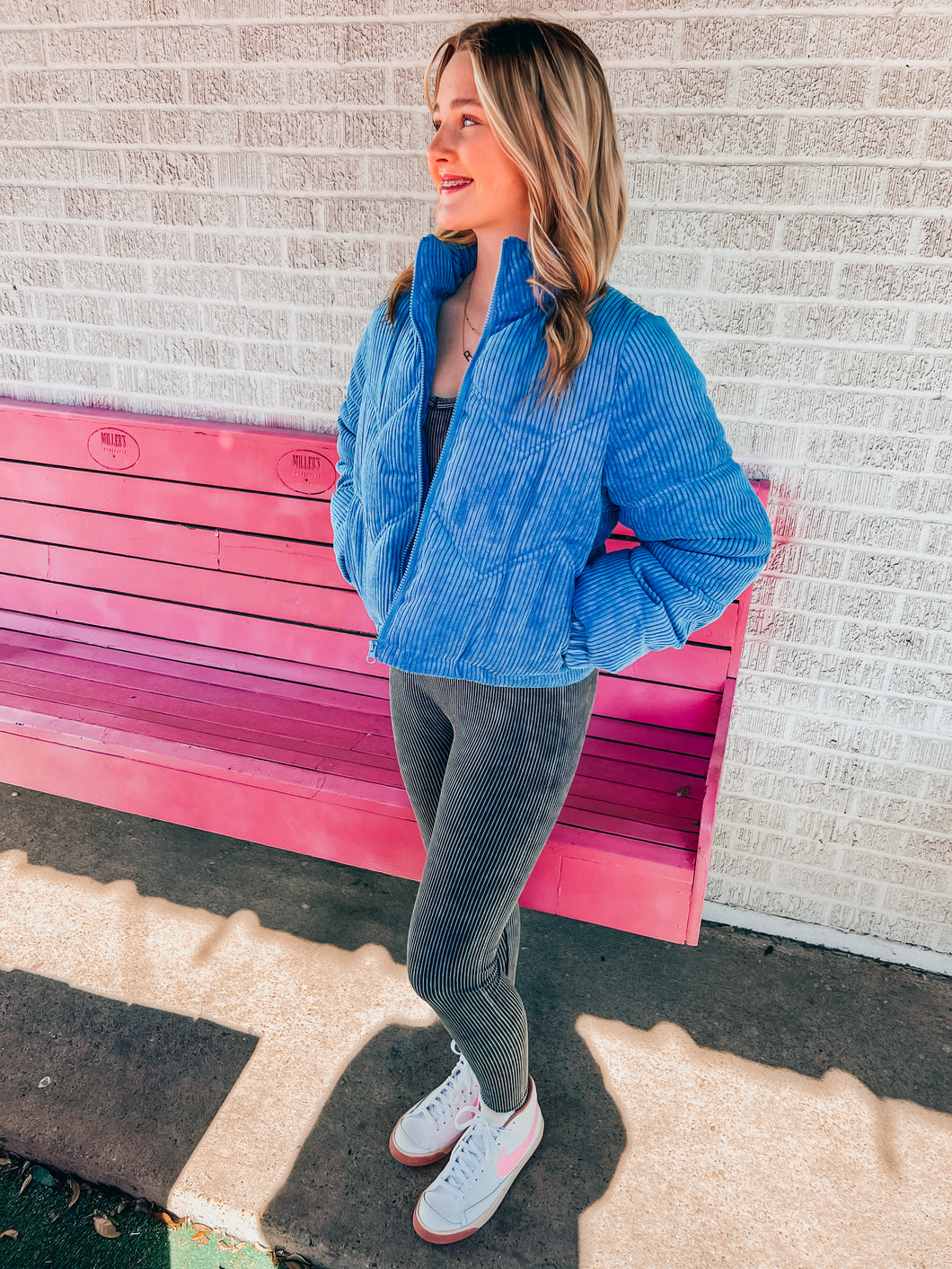 Corduroy puffer jacket