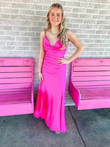 NEON PINK JOVANI womens formal dress, 2