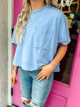 Load image into Gallery viewer, Mineral Washed Oversized Crop Comfy Knit Top

