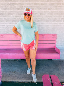 High waist Colorblock athletic shorts