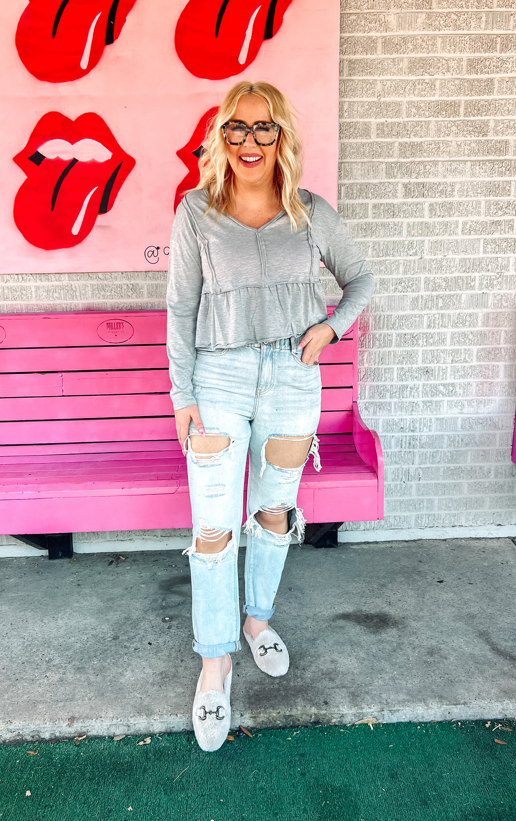 Long sleeve babydoll top