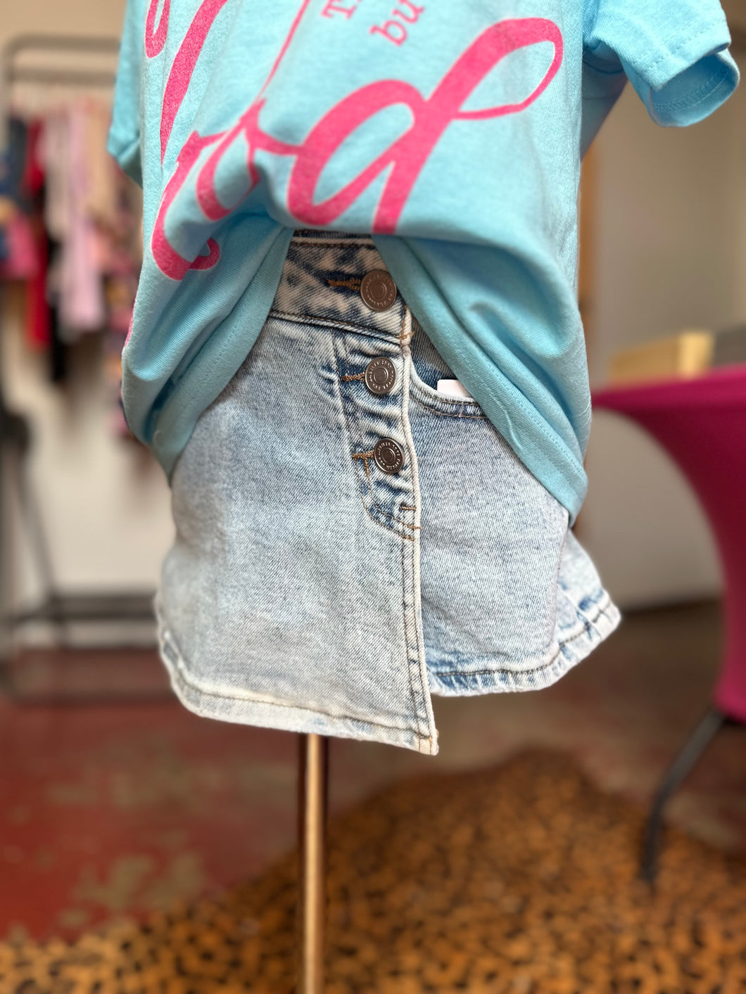 Kids denim skort