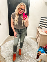 Load image into Gallery viewer, Mock neck short sleeve sweater top
