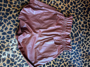 brown leather Jealous Tomato womens shorts, Small