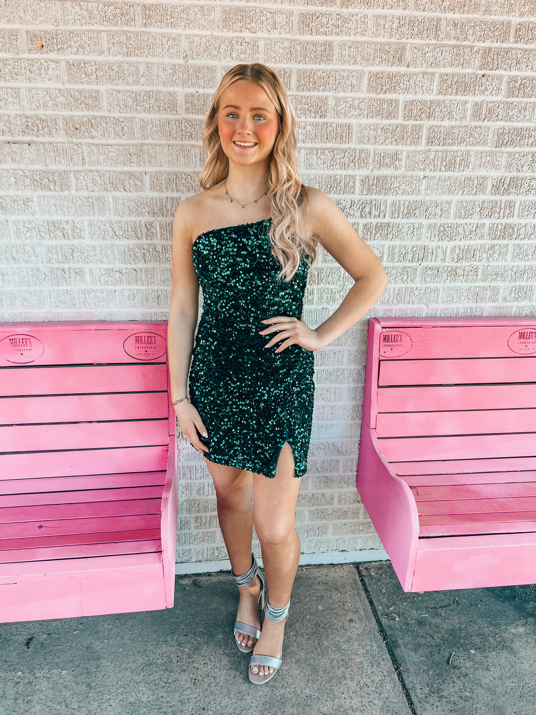 hunter green sequin midnight doll womens formal dress, Medium