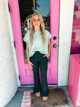Load image into Gallery viewer, Mint Striped French Terry Open Back Top
