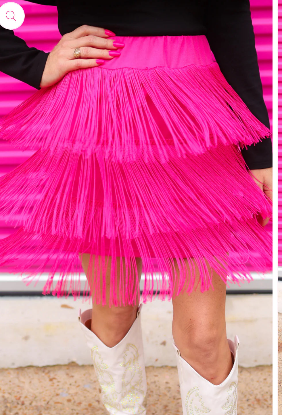 Pink fringe skirt
