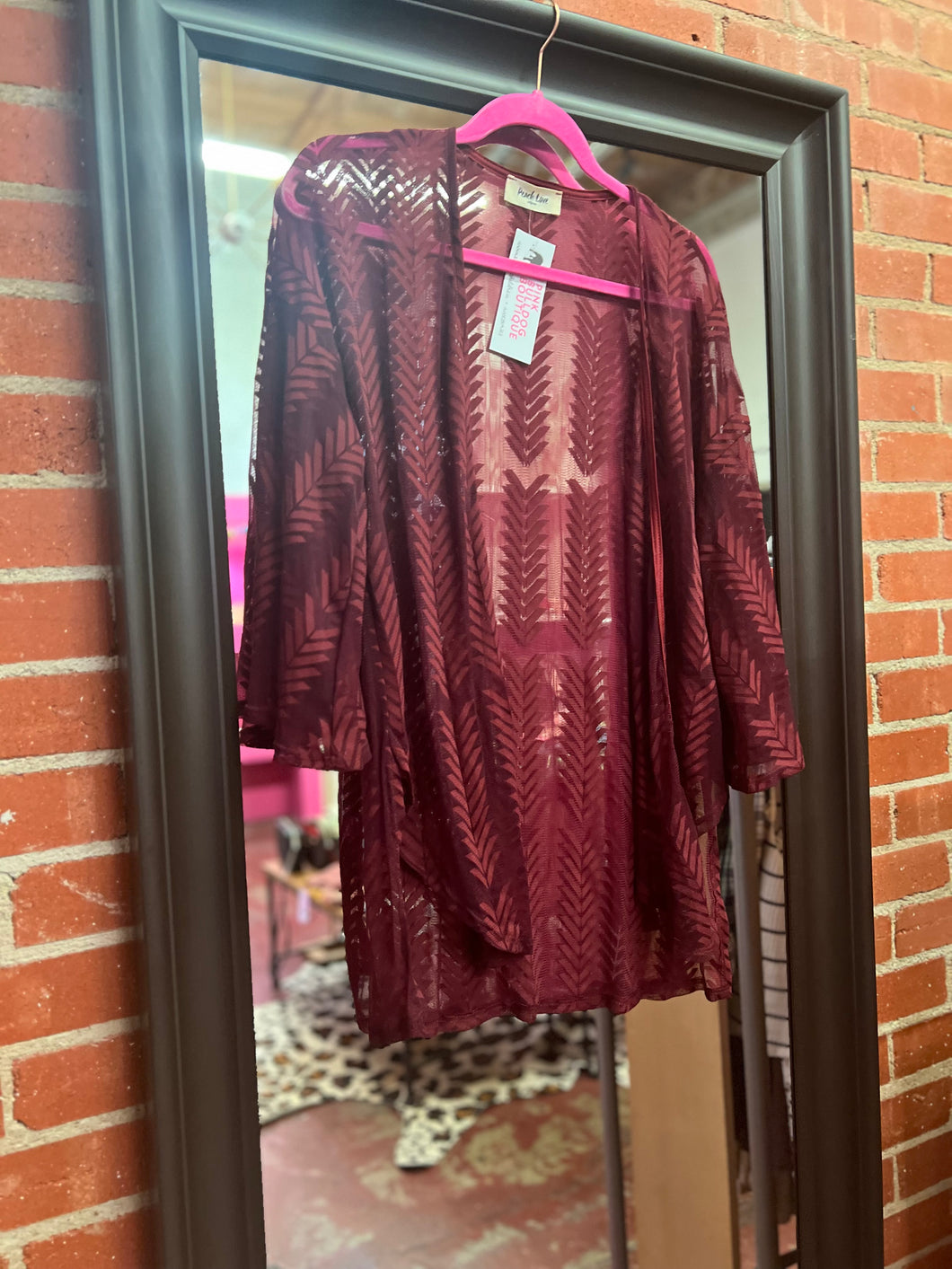 Maroon Peach Love Cardigan, Small