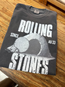 Gray Rolling Stones tee