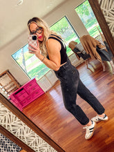 Load image into Gallery viewer, Black Relaxed fit cuffed overalls
