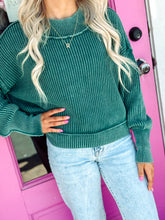 Load image into Gallery viewer, Washed Side Slit Oversized Cropped Sweater
