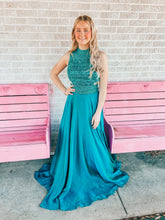 Load image into Gallery viewer, Turquoise Sherri Hill womens formal dress, 10
