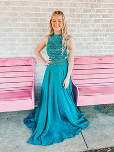 Turquoise Sherri Hill womens formal dress, 10