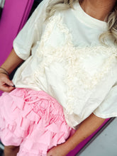 Load image into Gallery viewer, Floral Applique Boxy Crop Top
