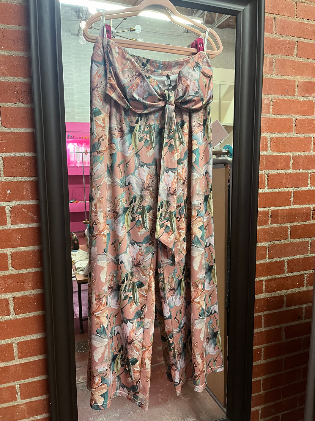 pink tropical papaya Womens Set, Large