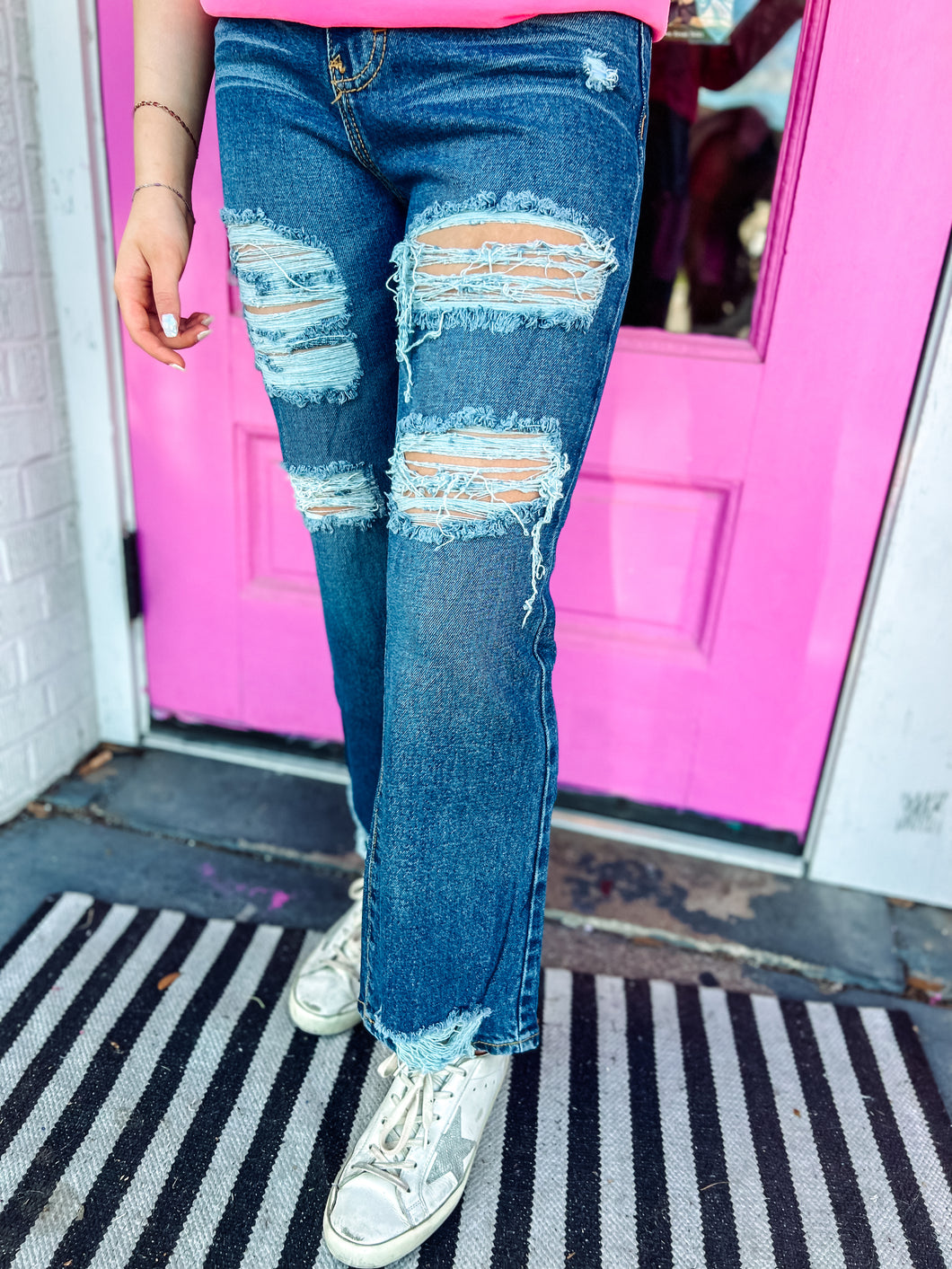 Blake distressed crop jeans