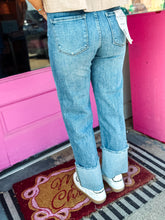 Load image into Gallery viewer, Mid Rise Crop Wide Cuffed Jeans
