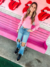 Load image into Gallery viewer, Pink tie sweater
