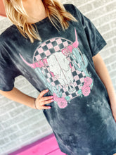 Load image into Gallery viewer, Black Tie dye t-shirt dress
