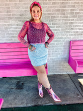 Load image into Gallery viewer, Rhinestone mesh crop
