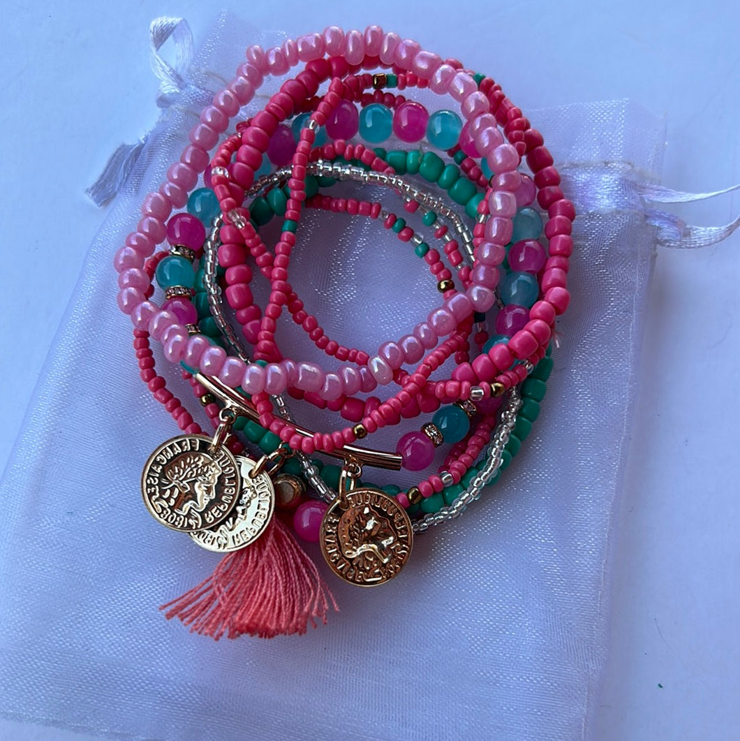 pink/blue Pink Bulldog bracelet